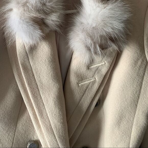 Removable Fur 💯 wool Slim Fit Lux Jacket Fashion Blazer Size XS - Picture 16 of 16